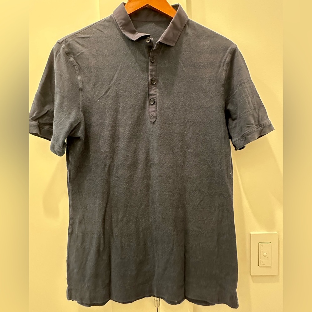 Lululemon Men's Navy Blue Polo Shirt, M